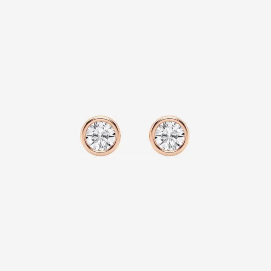 JMS always Earrings Original Brilliant Diamond 14KT Rose Gold 12 cttw RoundCut Lab Grown Diamond Bezel Set Filigree Solitaire Stud Earrings for Women GSI JMS always Earrings Original Brilliant Diamond 14KT Rose Gold 12 cttw RoundCut Lab Grown Diamond Bezel Set Filigree Solitaire Stud Earrings for Women GSI
