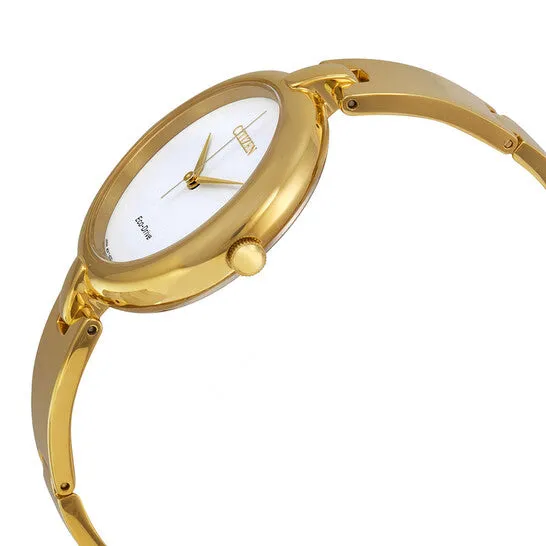 JMS always Earrings Original Citizen Silhouette Bangle EcoDrive GoldTone Stainless Steel Ladies Watch EM022282A JMS always Earrings Original Citizen Silhouette Bangle EcoDrive GoldTone Stainless Steel Ladies Watch EM022282A