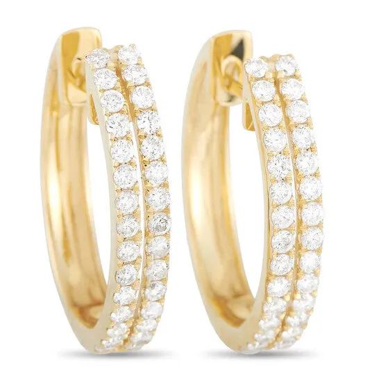 JMS always Earrings Original LB Exclusive 14K Yellow Gold 100 ct Diamond Hoop Earrings JMS always Earrings Original LB Exclusive 14K Yellow Gold 100 ct Diamond Hoop Earrings
