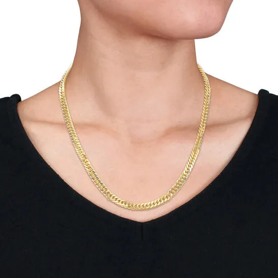 JMS always Necklaces Original AMOUR 55mm Double Curb Link Chain Necklace In Yellow Plated Sterling Silver 18 In JMS always Necklaces Original AMOUR 55mm Double Curb Link Chain Necklace In Yellow Plated Sterling Silver 18 In