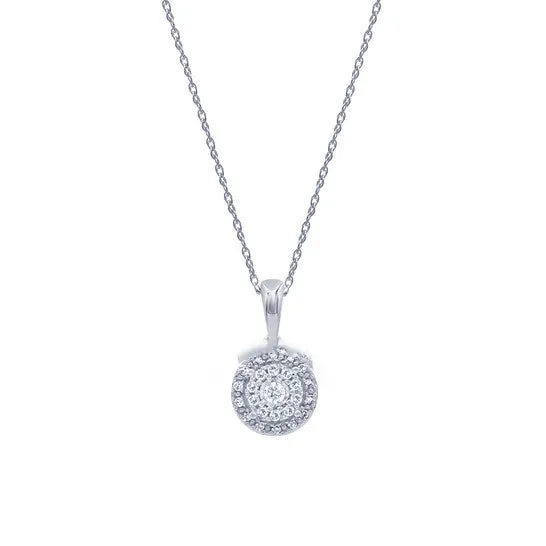 JMS always Necklaces Original Diamond Muse 015 cttw 14KT Round Cut Diamond Pendant Necklace for Women