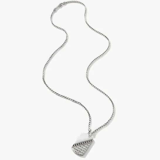 JMS always Necklaces Original John Hardy Classic Chain 27Mm Silver Dog Tag Pendant Necklace Nm900807x22