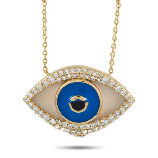 JMS always Necklaces Original LB Exclusive 14K Yellow Gold 038 ct Diamond Evil Eye Necklace