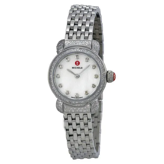 JMS always Necklaces Original Michele CSX Diamond Mother of Pearl Dial Stainless Steel Ladies Watch MWW03A000235