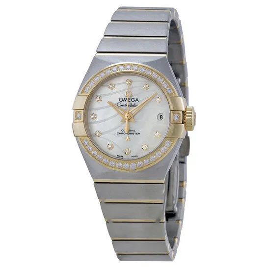 JMS always Necklaces Original Omega Constellation Mother of Pearl Dial Steel and 18kt Yellow Gold Ladies Watch 12325272055004