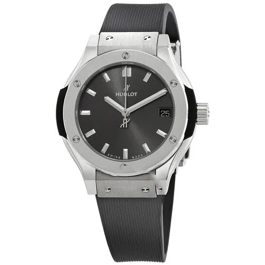 JMS always Watches Original Hublot Classic Fusion Quartz Grey Dial Ladies Watch 581NX7071RX