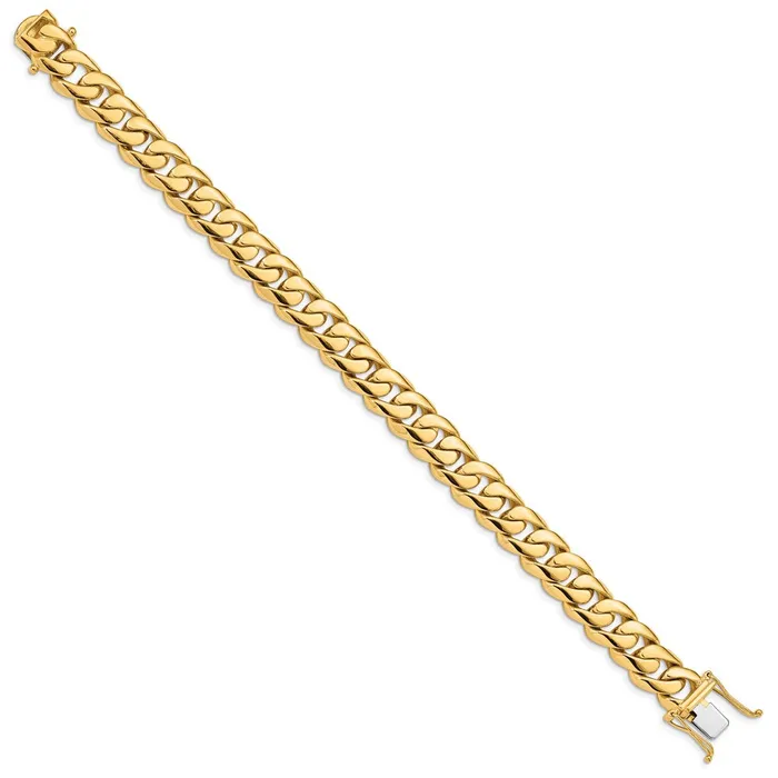 MDS Bracelets Solid 14K Yellow Gold 8 inch 108mm Hand Polished Rounded Curb Link with Box Catch Clasp Bracelet MDS Bracelets Solid 14K Yellow Gold 8 inch 108mm Hand Polished Rounded Curb Link with Box Catch Clasp Bracelet