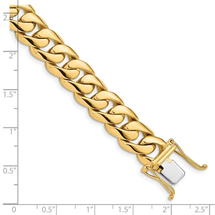 MDS Bracelets Solid 14K Yellow Gold 8 inch 108mm Hand Polished Rounded Curb Link with Box Catch Clasp Bracelet MDS Bracelets Solid 14K Yellow Gold 8 inch 108mm Hand Polished Rounded Curb Link with Box Catch Clasp Bracelet