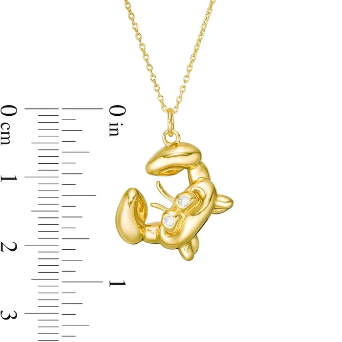 Natural Diamond Accent Balloon Crab Pendant in Sterling Silver with 14K Gold Plate Goldia Necklaces Natural Diamond Accent Balloon Crab Pendant in Sterling Silver with 14K Gold Plate Goldia Necklaces