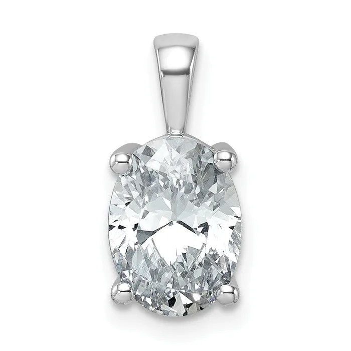 Necklaces 14k White Gold 2 12 Ct Certified Lab Grown Diamond VSSI G Oval Four Prong Pendant Goldia