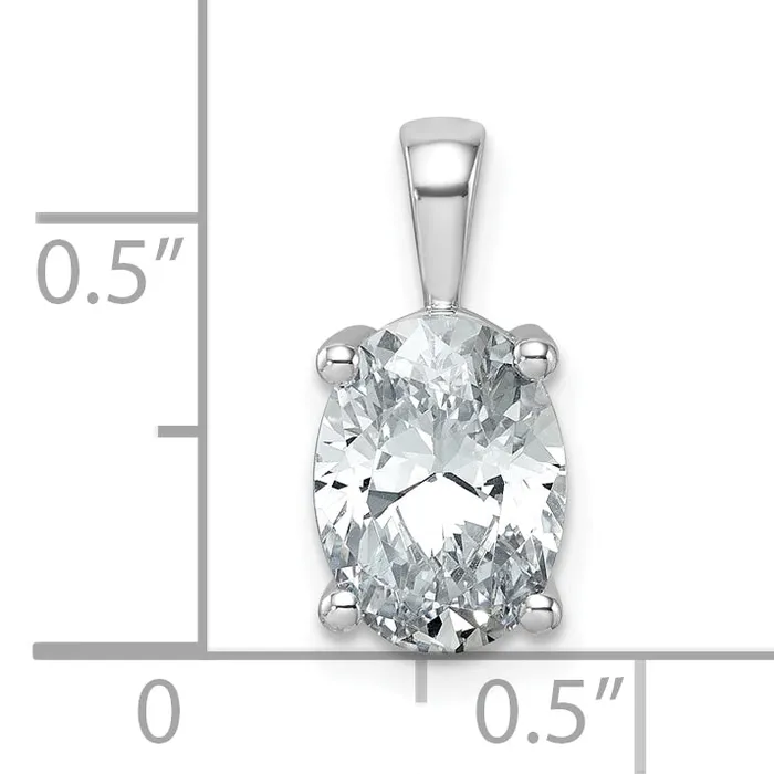 Necklaces 14k White Gold 2 12 Ct Certified Lab Grown Diamond VSSI G Oval Four Prong Pendant Goldia
