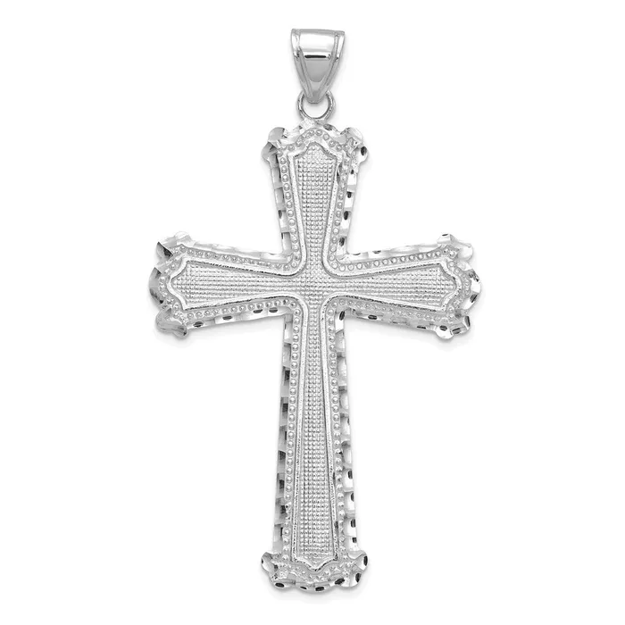 Necklaces 14k White Gold Diamondcut Cross Pendant Goldia