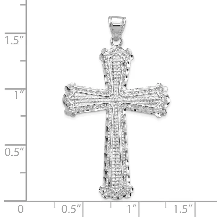 Necklaces 14k White Gold Diamondcut Cross Pendant Goldia
