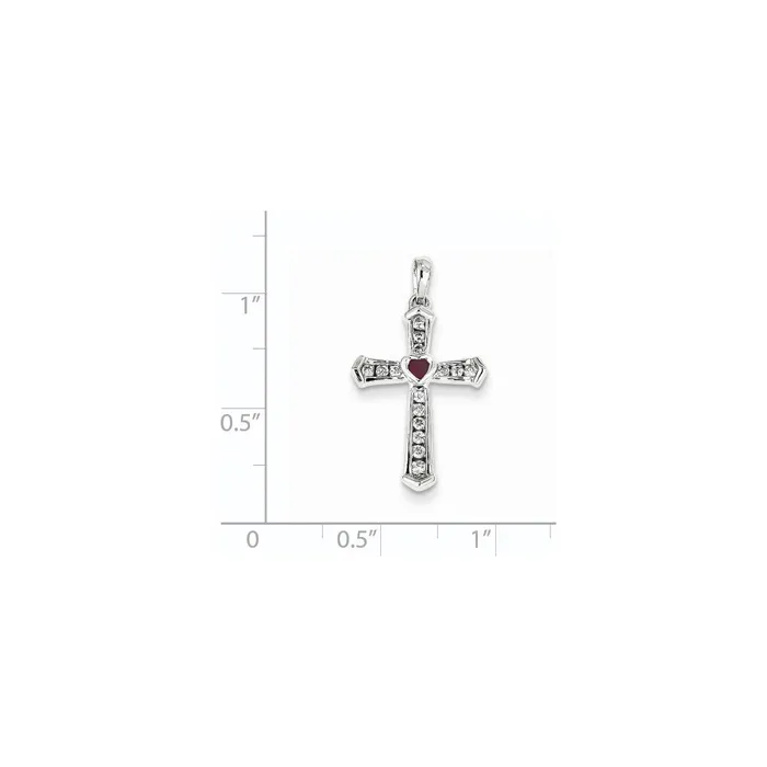 Necklaces 14k White Gold Ruby u0026 Real Diamond Cross Pendant Goldia