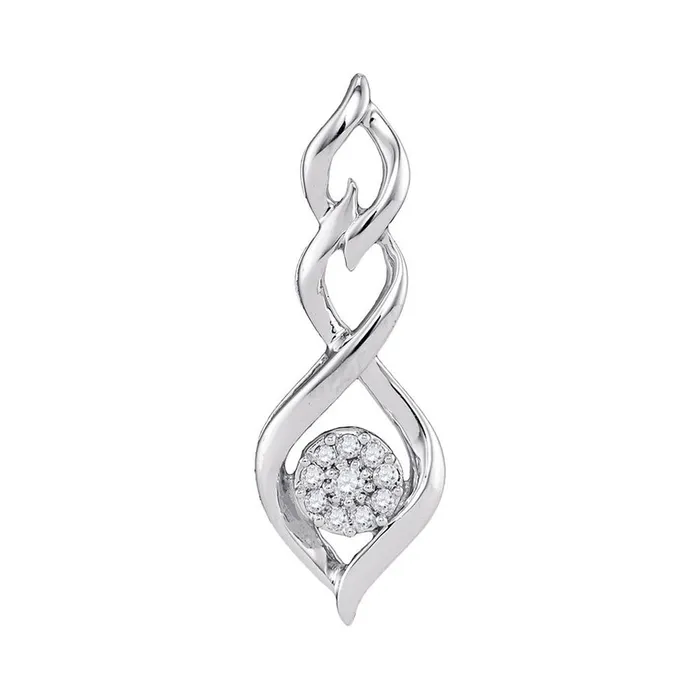 Necklaces gndatlanta 14k White Gold Round Diamond Infinity Pendant 110 Cttw