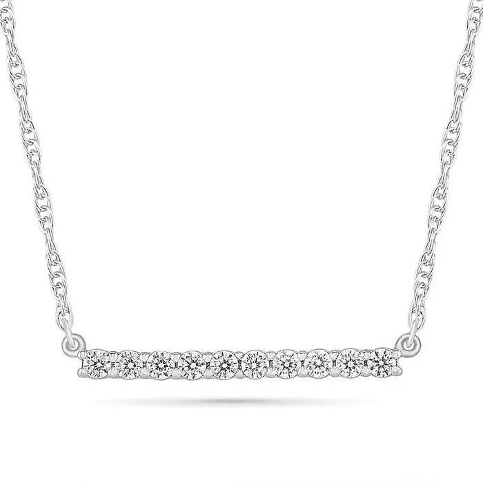 Necklaces Goldia 025 CT TW Natural Diamond Bar Necklace in Sterling Silver Necklaces Goldia 025 CT TW Natural Diamond Bar Necklace in Sterling Silver