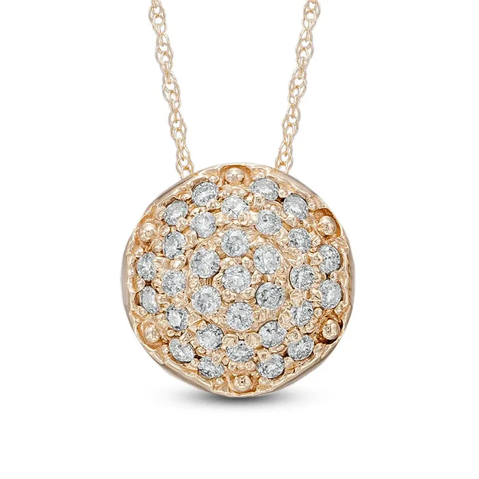 Necklaces Goldia 033 CT TW Natural Diamond Cluster Pendant in 10K Yellow Gold Necklaces Goldia 033 CT TW Natural Diamond Cluster Pendant in 10K Yellow Gold