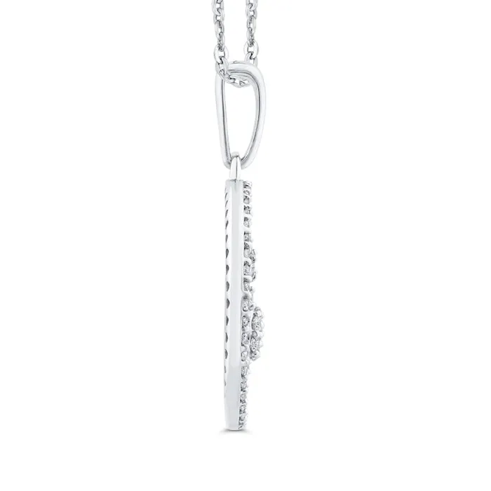 Necklaces Goldia 038 CT TW Natural Diamond Bursting Ray Circle Pendant in 10K White Gold Necklaces Goldia 038 CT TW Natural Diamond Bursting Ray Circle Pendant in 10K White Gold