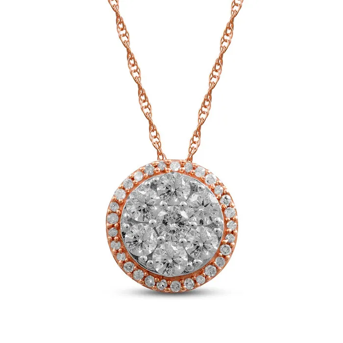 Necklaces Goldia 05 CT TW Composite Natural Diamond Frame Pendant in 10K Rose Gold Necklaces Goldia 05 CT TW Composite Natural Diamond Frame Pendant in 10K Rose Gold
