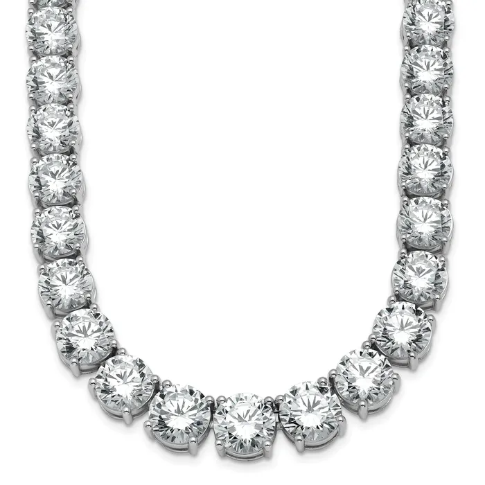 Necklaces Goldia 14k White Gold 100 34 Ct Lab Grown Diamond VSSI G Round 20 inch Graduated Tennis Necklace