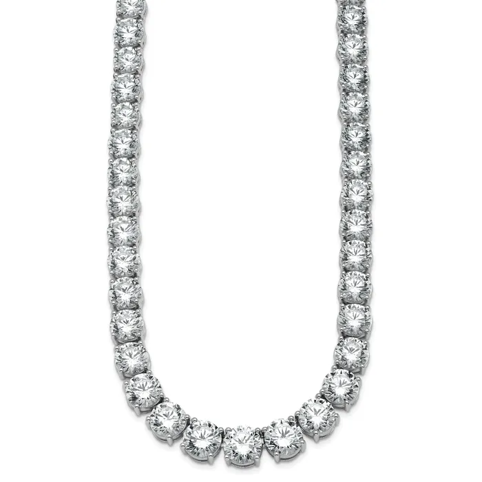 Necklaces Goldia 14k White Gold 100 34 Ct Lab Grown Diamond VSSI G Round 20 inch Graduated Tennis Necklace