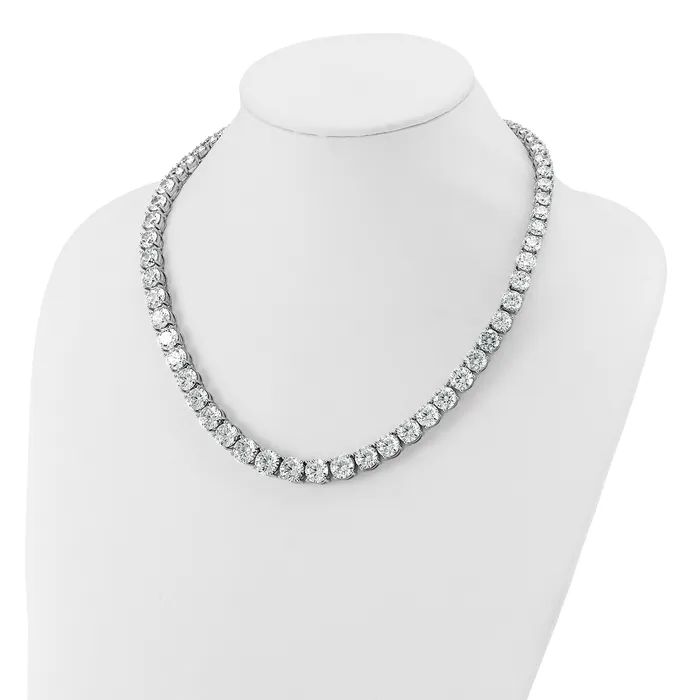 Necklaces Goldia 14k White Gold 100 34 Ct Lab Grown Diamond VSSI G Round 20 inch Graduated Tennis Necklace