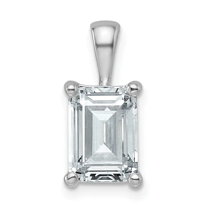 Necklaces Goldia 14k White Gold 2 12 Ct Lab Grown Diamond VSSI G Emerald Four Prong Pendant