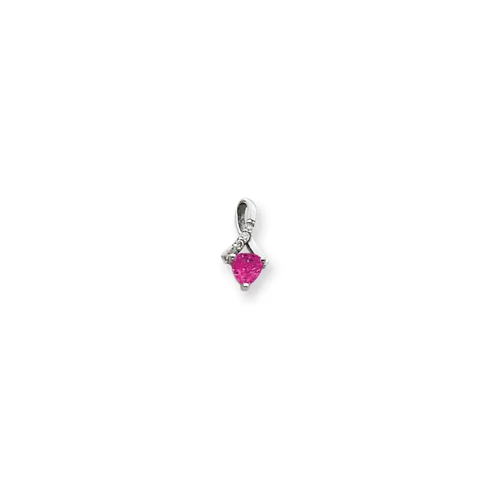 Necklaces Goldia 14k White Gold 5mm Pink Tourmaline AA Diamond pendant