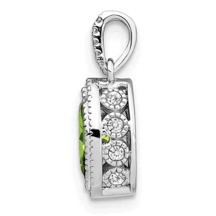 Necklaces Goldia 14k White Gold Marquise Peridot and Real Diamond Pendant