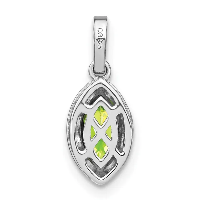Necklaces Goldia 14k White Gold Marquise Peridot and Real Diamond Pendant