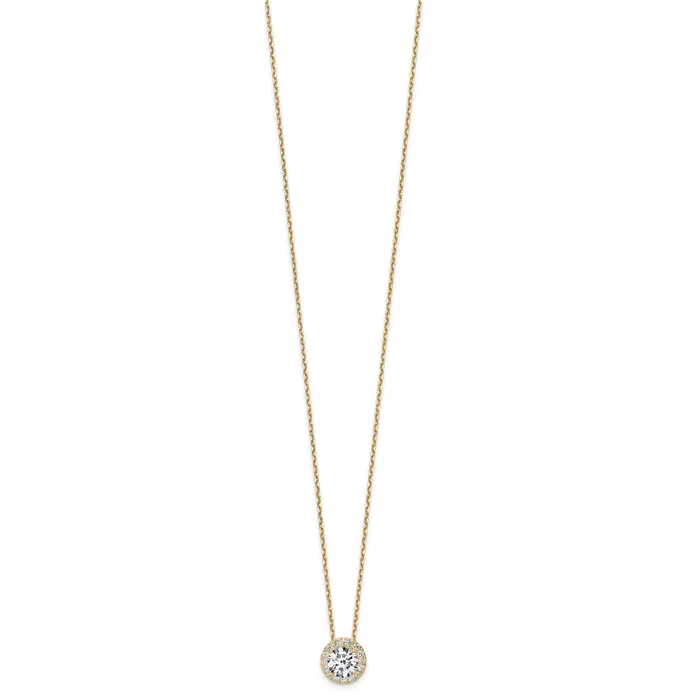 Necklaces Goldia 14k Yellow Gold 2 12 Ct Certified Lab Grown Diamond VSSI G 18 inch Halo Pendant Necklace