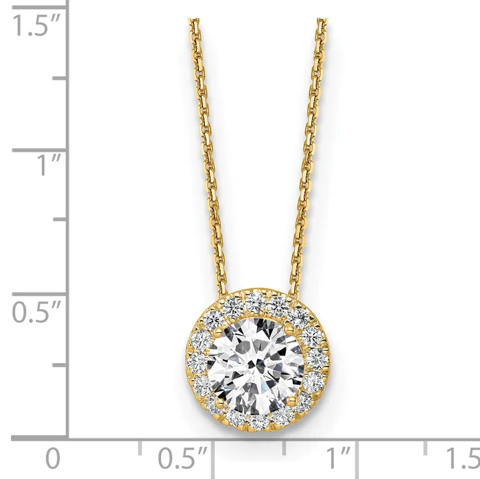 Necklaces Goldia 14k Yellow Gold 2 12 Ct Certified Lab Grown Diamond VSSI G 18 inch Halo Pendant Necklace