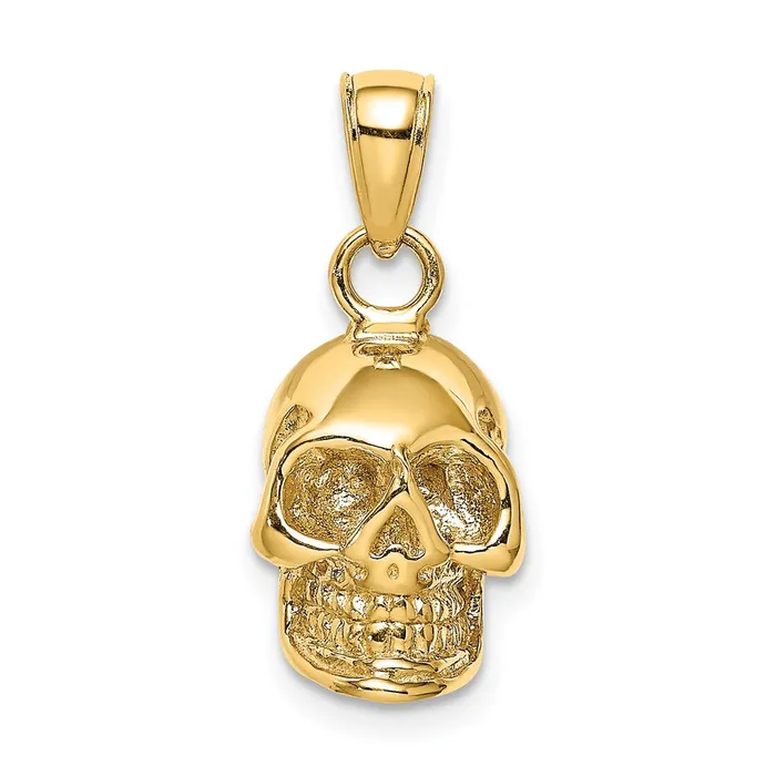 Necklaces Goldia 14k Yellow Gold 3D Polished Skull Pendant