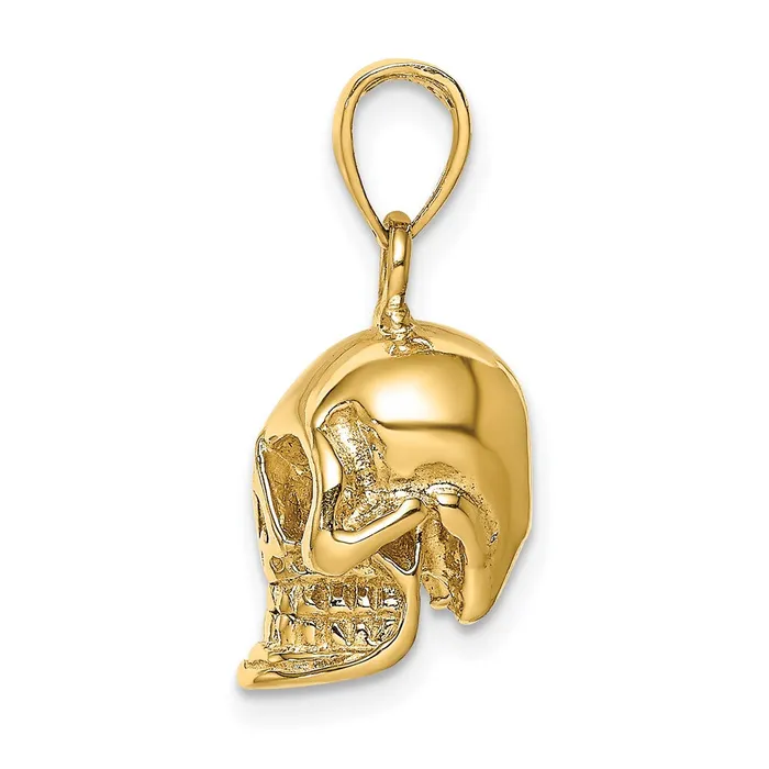 Necklaces Goldia 14k Yellow Gold 3D Polished Skull Pendant
