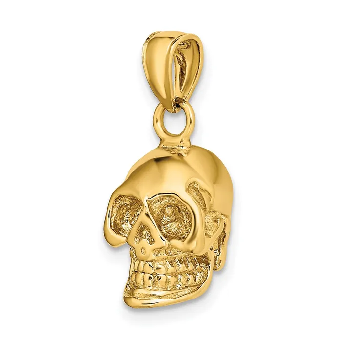 Necklaces Goldia 14k Yellow Gold 3D Polished Skull Pendant