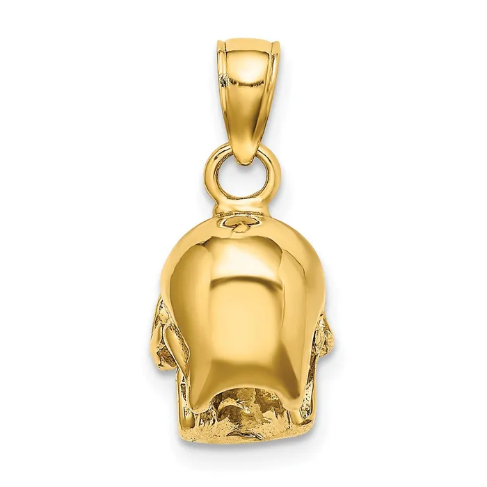 Necklaces Goldia 14k Yellow Gold 3D Polished Skull Pendant