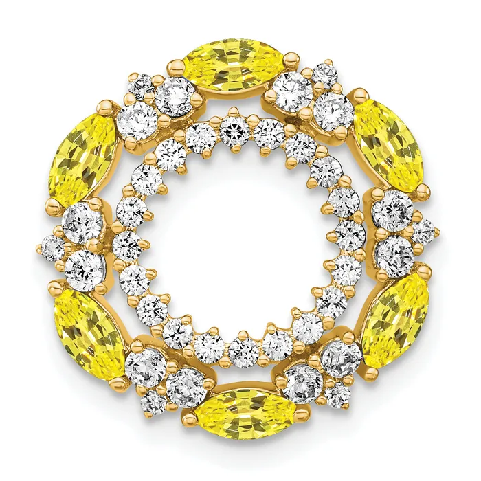 Necklaces Goldia 14k Yellow Gold 58 Ct Lab Grown Diamond VSSI G and Lab Created Sapphire Chain Slide Pendant