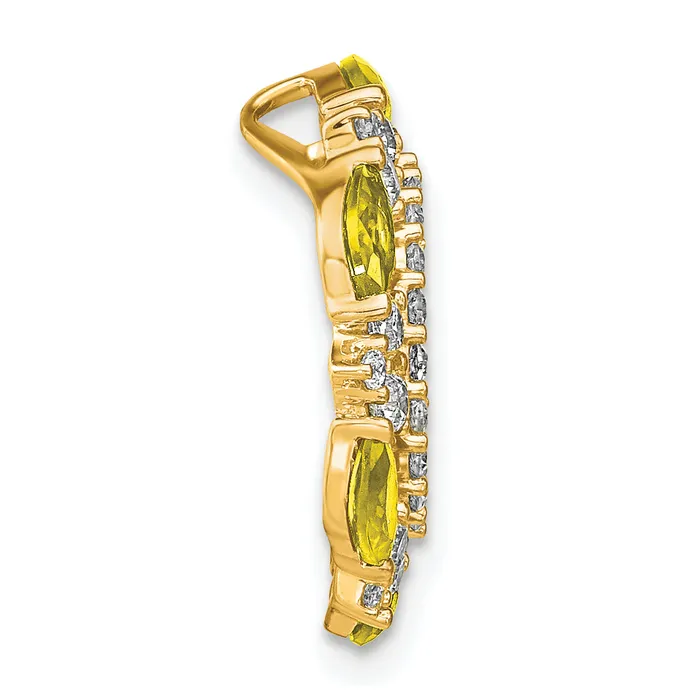 Necklaces Goldia 14k Yellow Gold 58 Ct Lab Grown Diamond VSSI G and Lab Created Sapphire Chain Slide Pendant