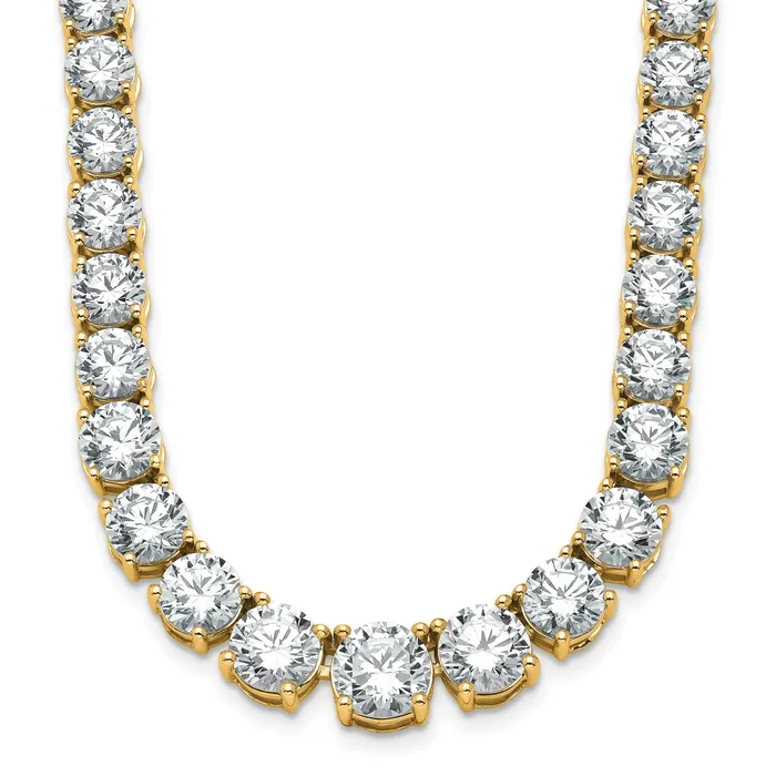 Necklaces Goldia 14k Yellow Gold 50 78 Ct Lab Grown Diamond VSSI G Round 20 inch Graduated Tennis Necklace