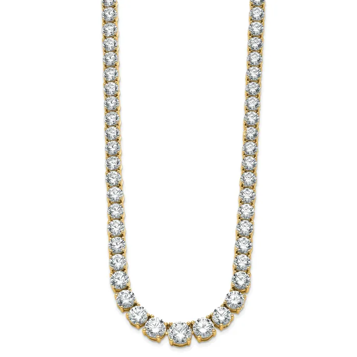Necklaces Goldia 14k Yellow Gold 50 78 Ct Lab Grown Diamond VSSI G Round 20 inch Graduated Tennis Necklace