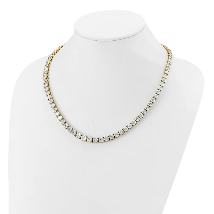 Necklaces Goldia 14k Yellow Gold 50 78 Ct Lab Grown Diamond VSSI G Round 20 inch Graduated Tennis Necklace