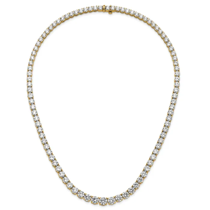 Necklaces Goldia 14k Yellow Gold 50 78 Ct Lab Grown Diamond VSSI G Round 20 inch Graduated Tennis Necklace