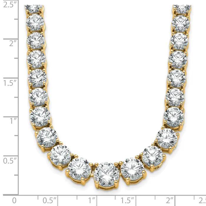 Necklaces Goldia 14k Yellow Gold 50 78 Ct Lab Grown Diamond VSSI G Round 20 inch Graduated Tennis Necklace