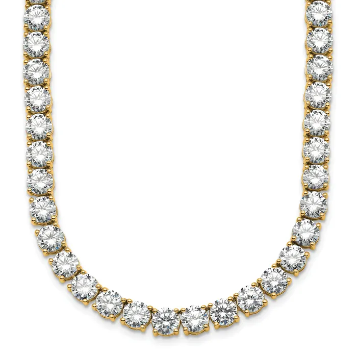 Necklaces Goldia 14k Yellow Gold 56 14 Ct Lab Grown Diamond VSSI G Round 18 inch Straight Tennis Necklace