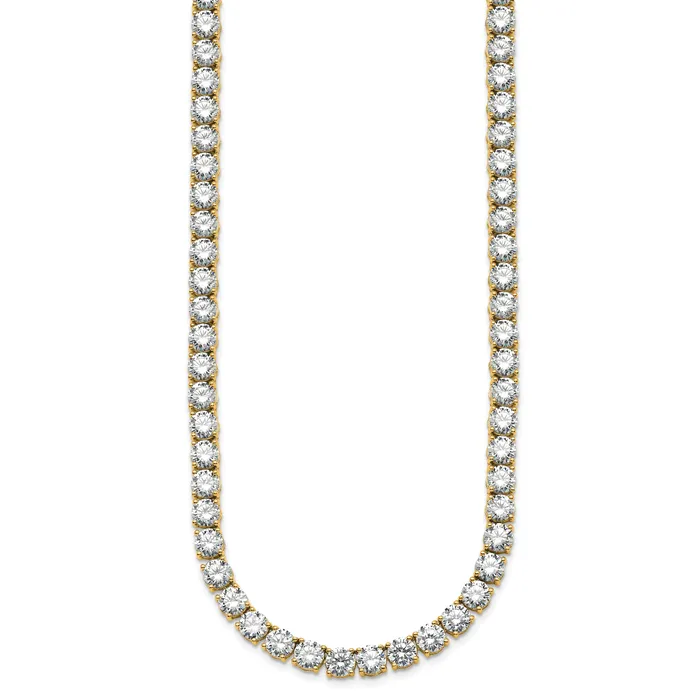 Necklaces Goldia 14k Yellow Gold 56 14 Ct Lab Grown Diamond VSSI G Round 18 inch Straight Tennis Necklace