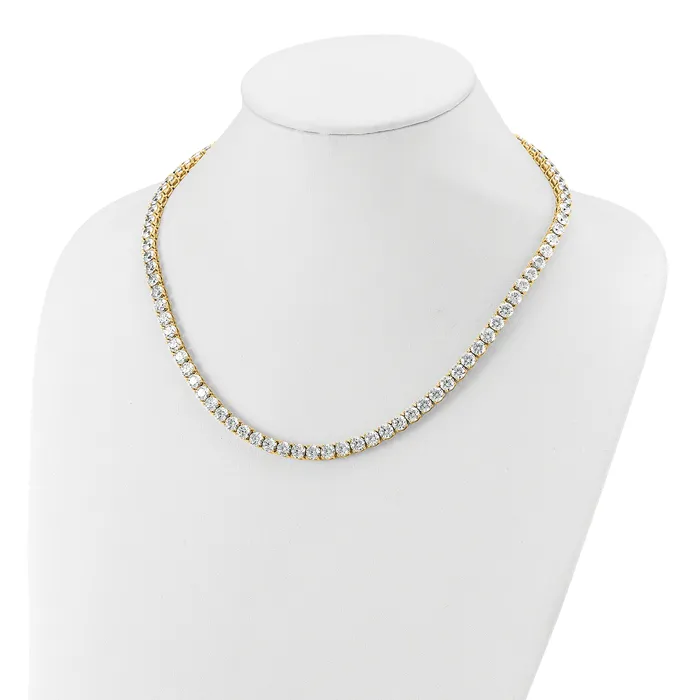 Necklaces Goldia 14k Yellow Gold 56 14 Ct Lab Grown Diamond VSSI G Round 18 inch Straight Tennis Necklace