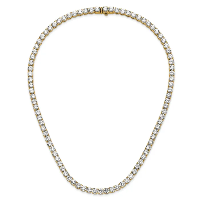 Necklaces Goldia 14k Yellow Gold 56 14 Ct Lab Grown Diamond VSSI G Round 18 inch Straight Tennis Necklace