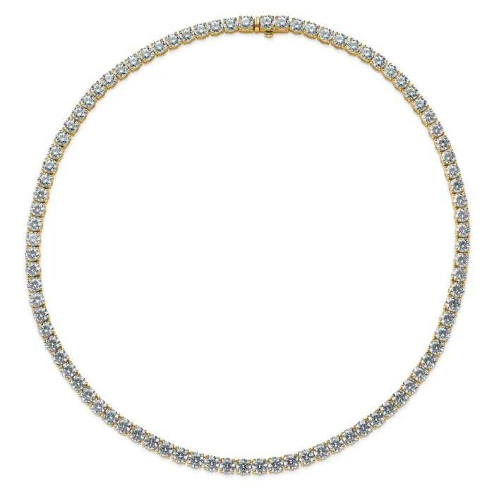 Necklaces Goldia 14k Yellow Gold 56 14 Ct Lab Grown Diamond VSSI G Round 18 inch Straight Tennis Necklace