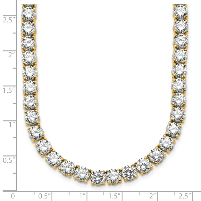 Necklaces Goldia 14k Yellow Gold 56 14 Ct Lab Grown Diamond VSSI G Round 18 inch Straight Tennis Necklace