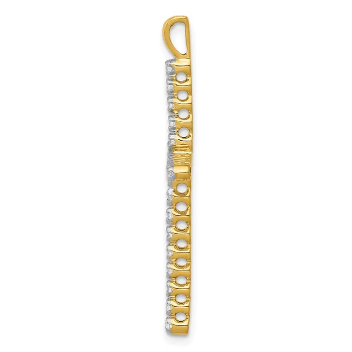 Necklaces Goldia 14k Yellow Gold and Rhodium 14ct Real Diamond Cross Pendant